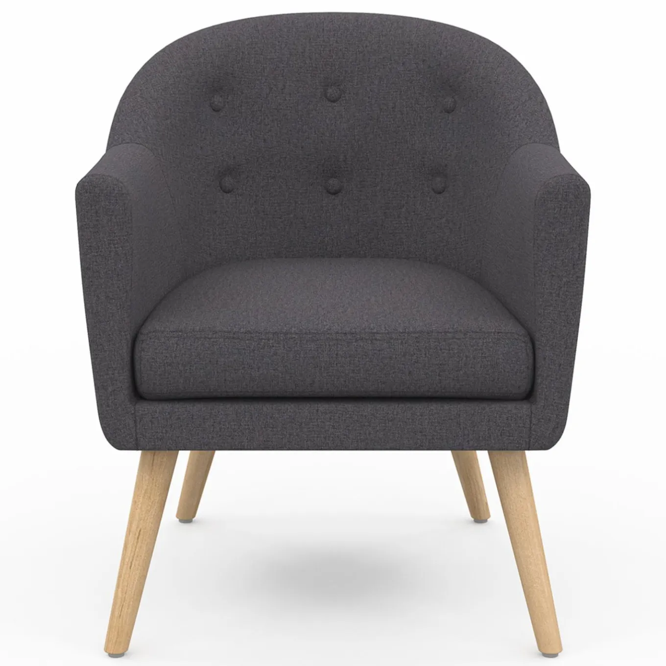 IDMarket Fauteuil scandinave cabriolet gris anthracite* Fauteuils