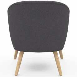 IDMarket Fauteuil scandinave cabriolet gris anthracite* Fauteuils