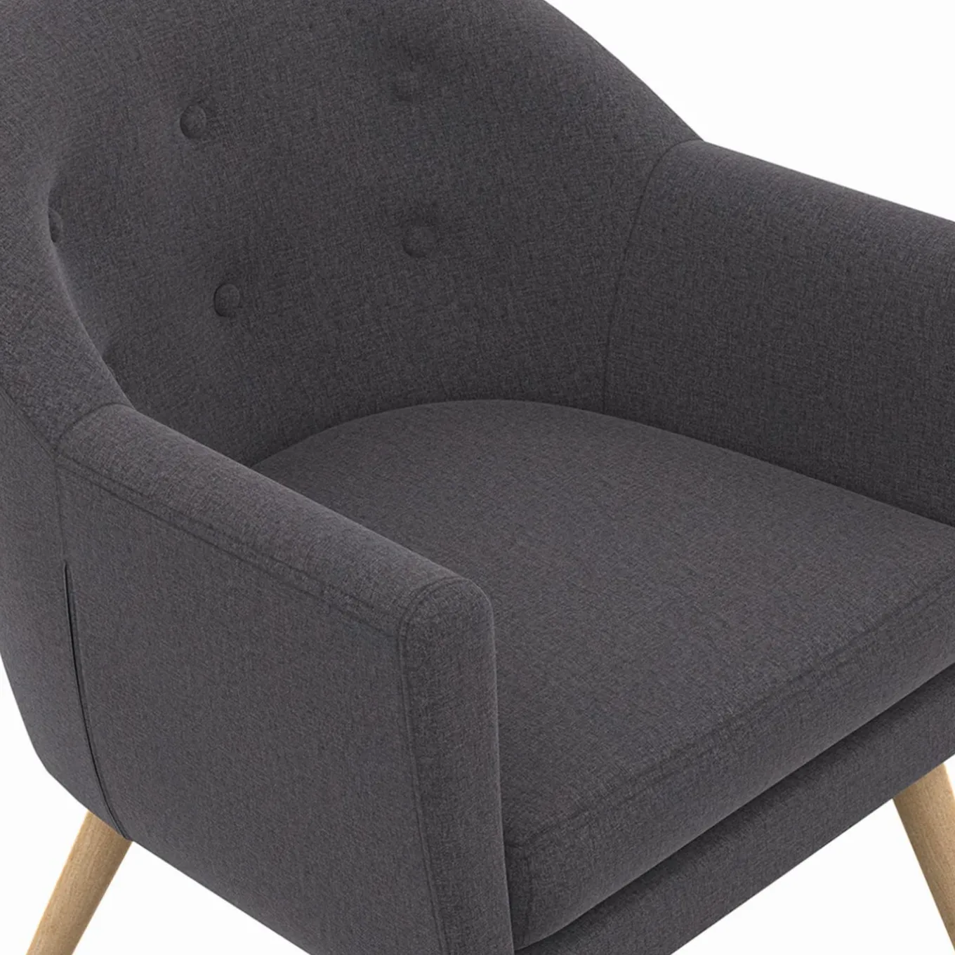 IDMarket Fauteuil scandinave cabriolet gris anthracite* Fauteuils