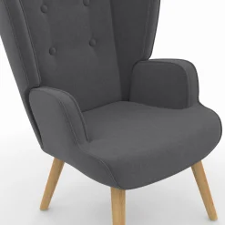 IDMarket Fauteuil scandinave confortable gris* Fauteuils
