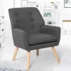 IDMarket Fauteuil scandinave en tissu gris* Collection Agencement Magasin|Collection Scandinave