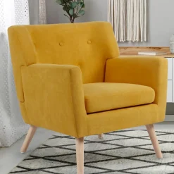 IDMarket Fauteuil scandinave jaune moutarde* Collection Agencement Magasin|Collection Scandinave