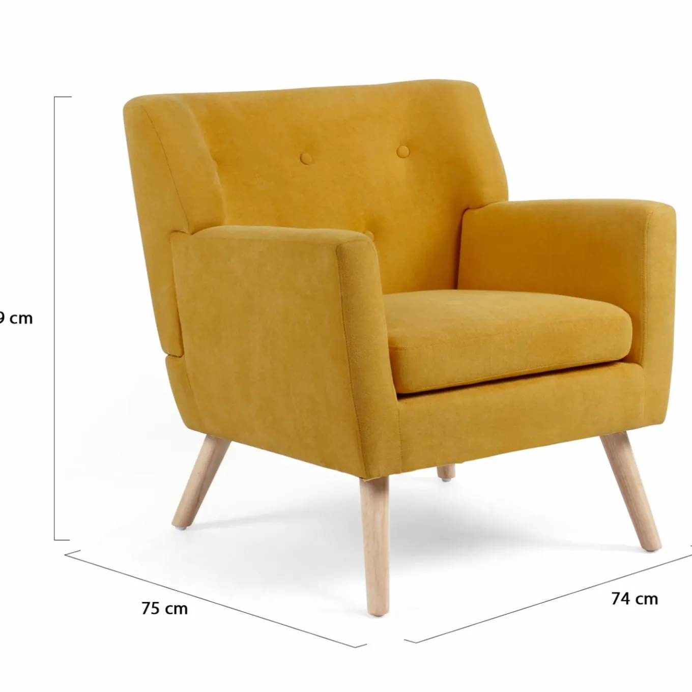 IDMarket Fauteuil scandinave jaune moutarde* Collection Agencement Magasin|Collection Scandinave