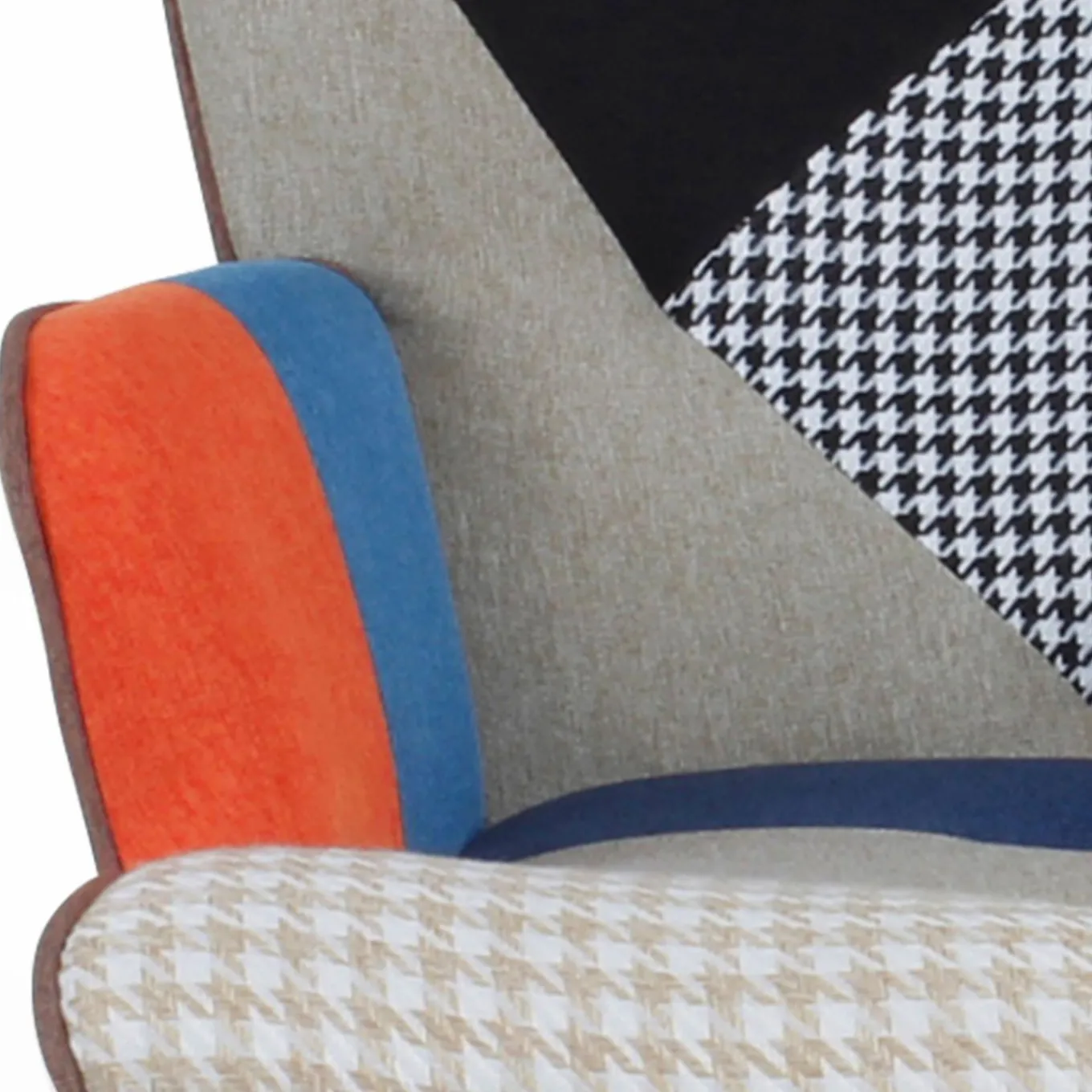 IDMarket Fauteuil scandinave multicolore et imprimé pied de poule* Collection Agencement Magasin|Collection Scandinave