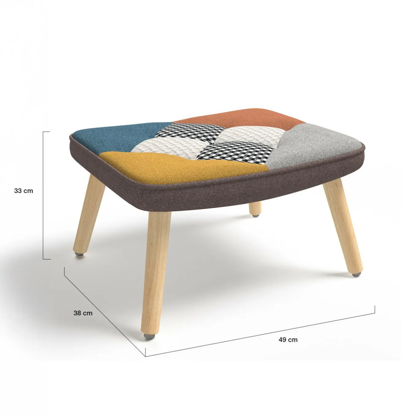 IDMarket Fauteuil scandinave multicolore avec repose pieds* Collection Scandinave|Salon Complet