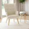 IDMarket Fauteuil scandinave tissu beige* Collection Scandinave|Fauteuils