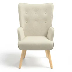 IDMarket Fauteuil scandinave tissu beige* Collection Scandinave|Fauteuils