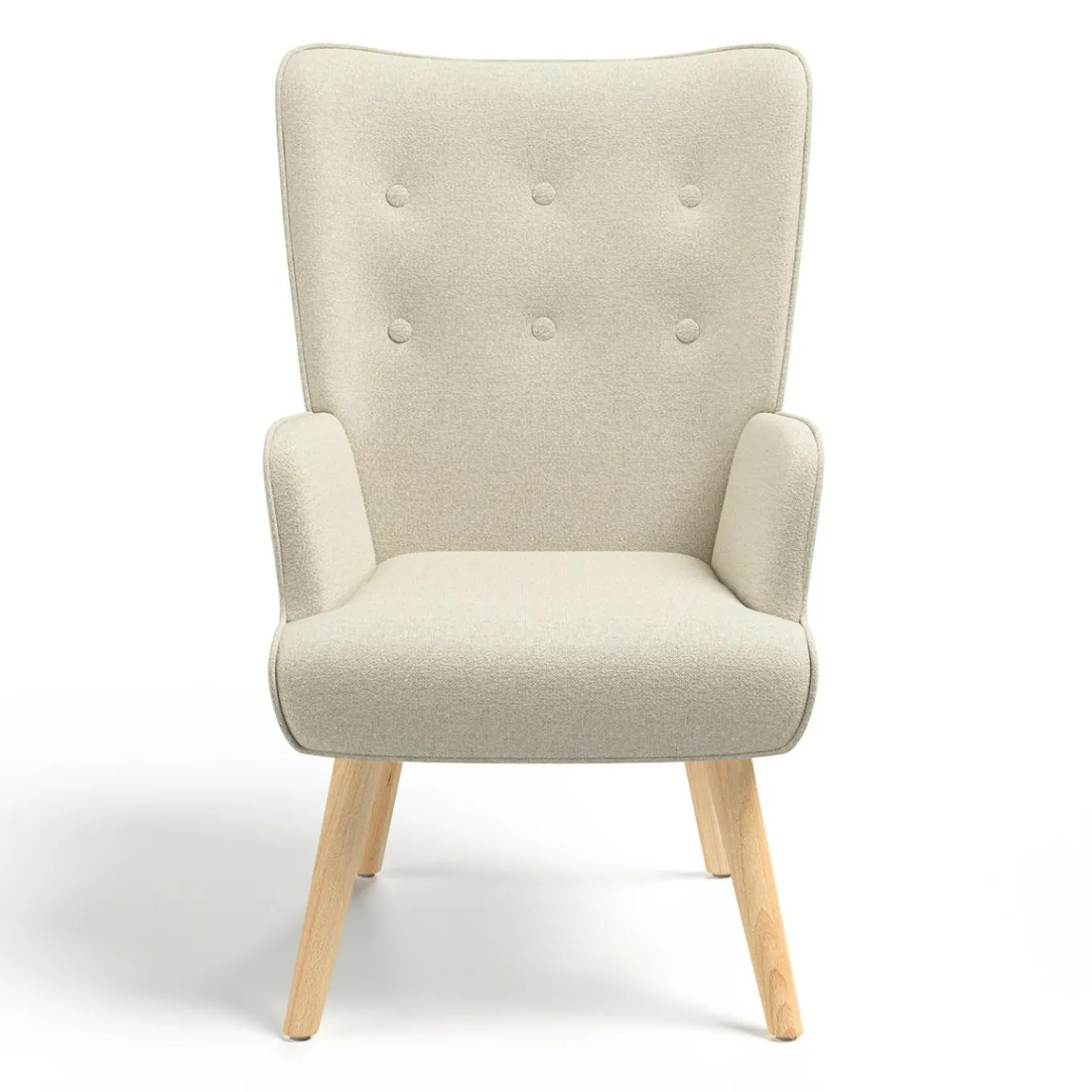 IDMarket Fauteuil scandinave tissu beige* Collection Scandinave|Fauteuils