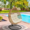 IDMarket Fauteuil suspendu effet rotin avec coussin écru* Fauteuils De Jardin