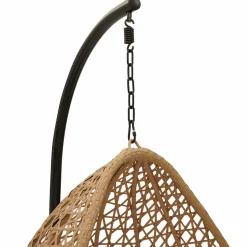 IDMarket Fauteuil suspendu effet rotin avec coussin écru* Fauteuils De Jardin