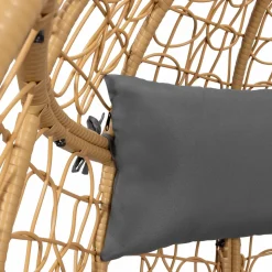 IDMarket Fauteuil œuf suspendu effet rotin avec coussins gris* Fauteuils De Jardin