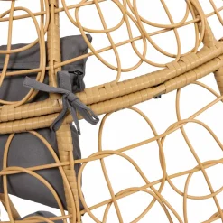IDMarket Fauteuil œuf suspendu effet rotin avec coussins gris* Fauteuils De Jardin