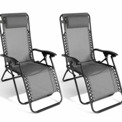 IDMarket Fauteuils RELAX grand confort gris anthracite* Fauteuils De Jardin
