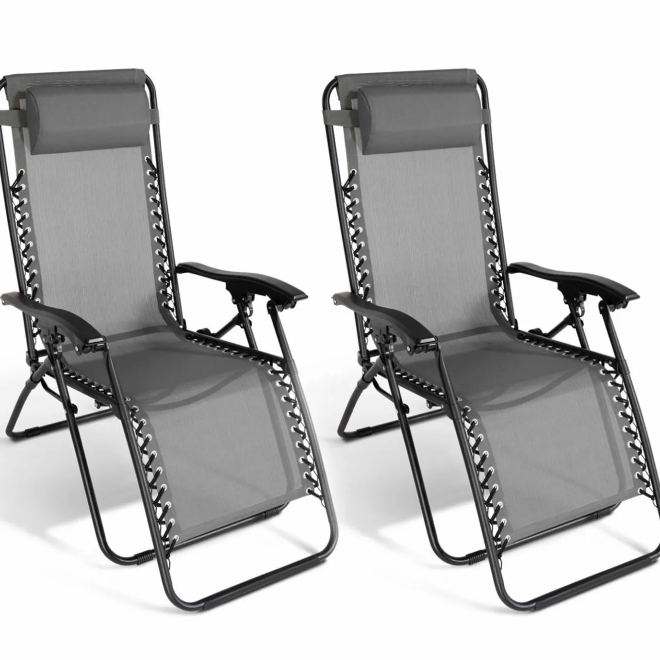 IDMarket Fauteuils RELAX grand confort gris anthracite* Fauteuils De Jardin