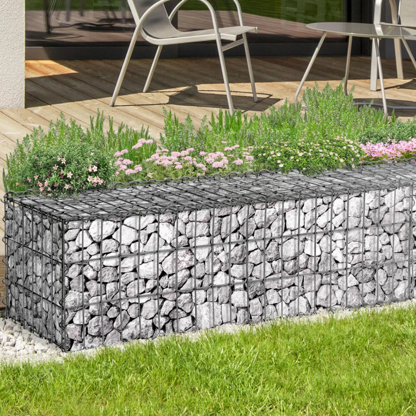 IDMarket Gabions pour pierre (jardin) 100 x 30 x 30 cm : lot de 2* Bordures De Jardin