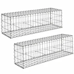 IDMarket Gabions pour pierre (jardin) 100 x 30 x 30 cm : lot de 2* Bordures De Jardin