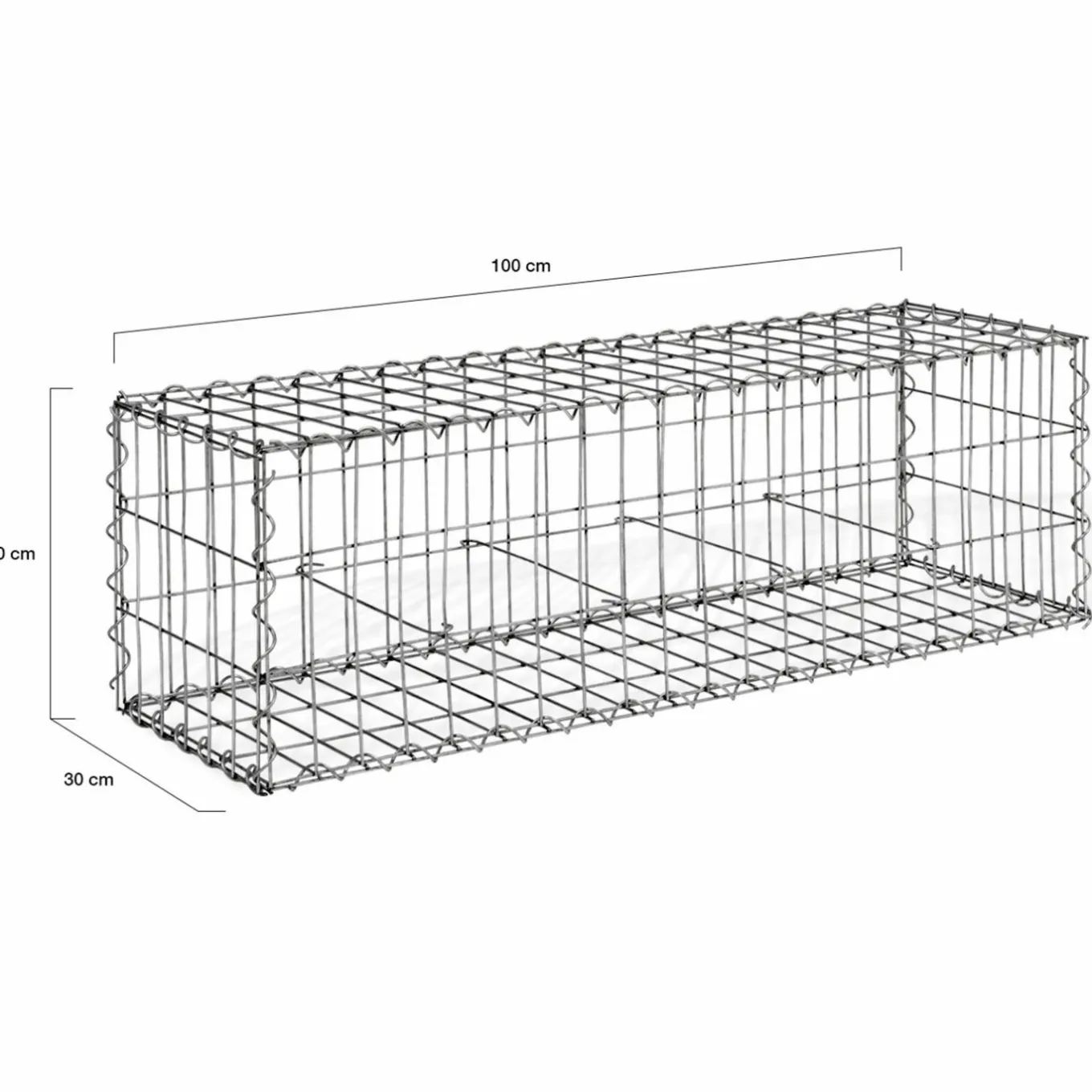 IDMarket Gabions pour pierre (jardin) 100 x 30 x 30 cm : lot de 2* Bordures De Jardin