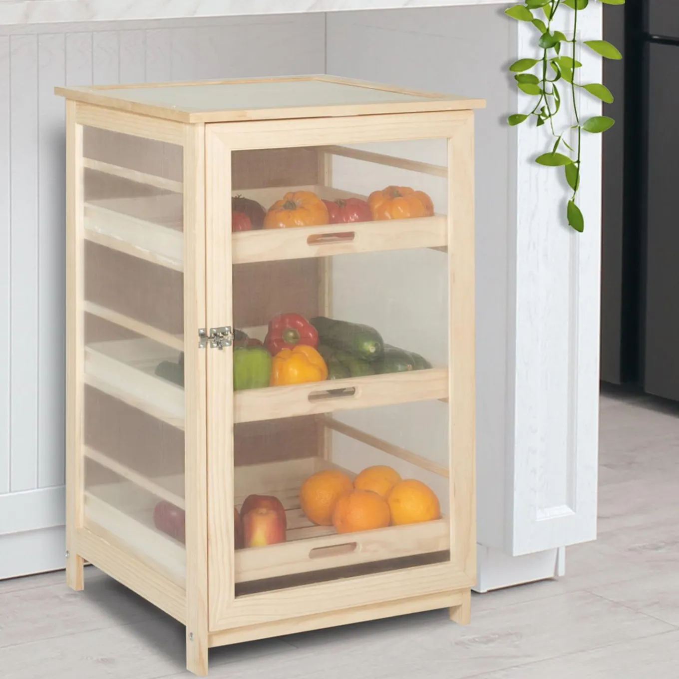 IDMarket Garde-manger bois pour fruits et légumes* Garde-Manger|Meubles Tiroirs