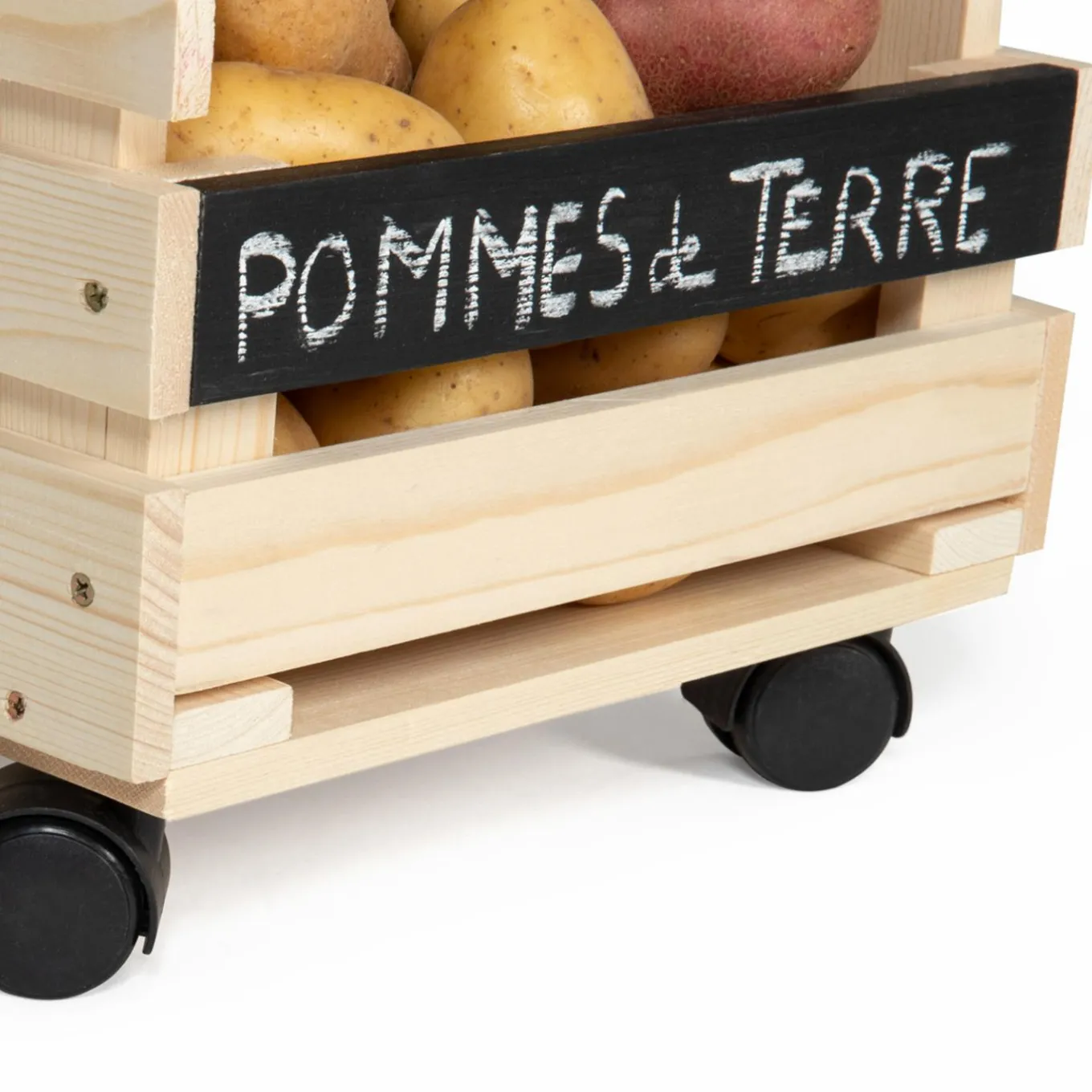 IDMarket Garde-manger empilable en bois à roulettes* Meubles Bas|Garde-Manger
