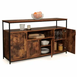 IDMarket Grand buffet industriel effet bois vieilli* Collection Vintage|Buffets
