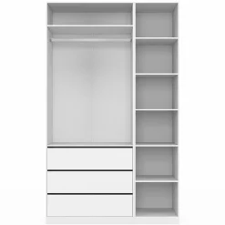 IDMarket Grand dressing modulable blanc 200 cm avec 1 penderie, 7 étagères et 3 tiroirs* Dressings Et Portants Vêtements