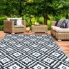 IDMarket Grand tapis noir pour terrasse et extérieur* Revêtement Sol Extérieur