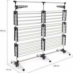 IDMarket Grand étendoir à linge 50m* Séchoirs À Linge