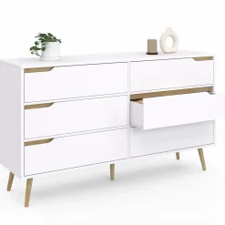 IDMarket Grande commode blanche scandinave avec 6 tiroirs* Meubles Tiroirs|Meubles Blancs
