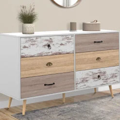 IDMarket Grande commode scandinave XXL 6 tiroirs* Meubles Tiroirs|Collection Scandinave