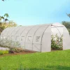 IDMarket Grande serre de jardin blanche avec 8 fenêtres* Serres Tunnel|Serres