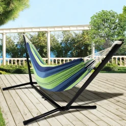 IDMarket Hamac bleu avec support métal* Hamacs