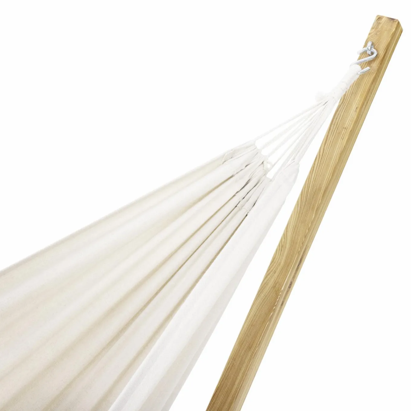 IDMarket Hamac coloris écru en toile avec support bois* Hamacs