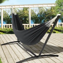 IDMarket Hamac gris anthracite avec support métal* Hamacs