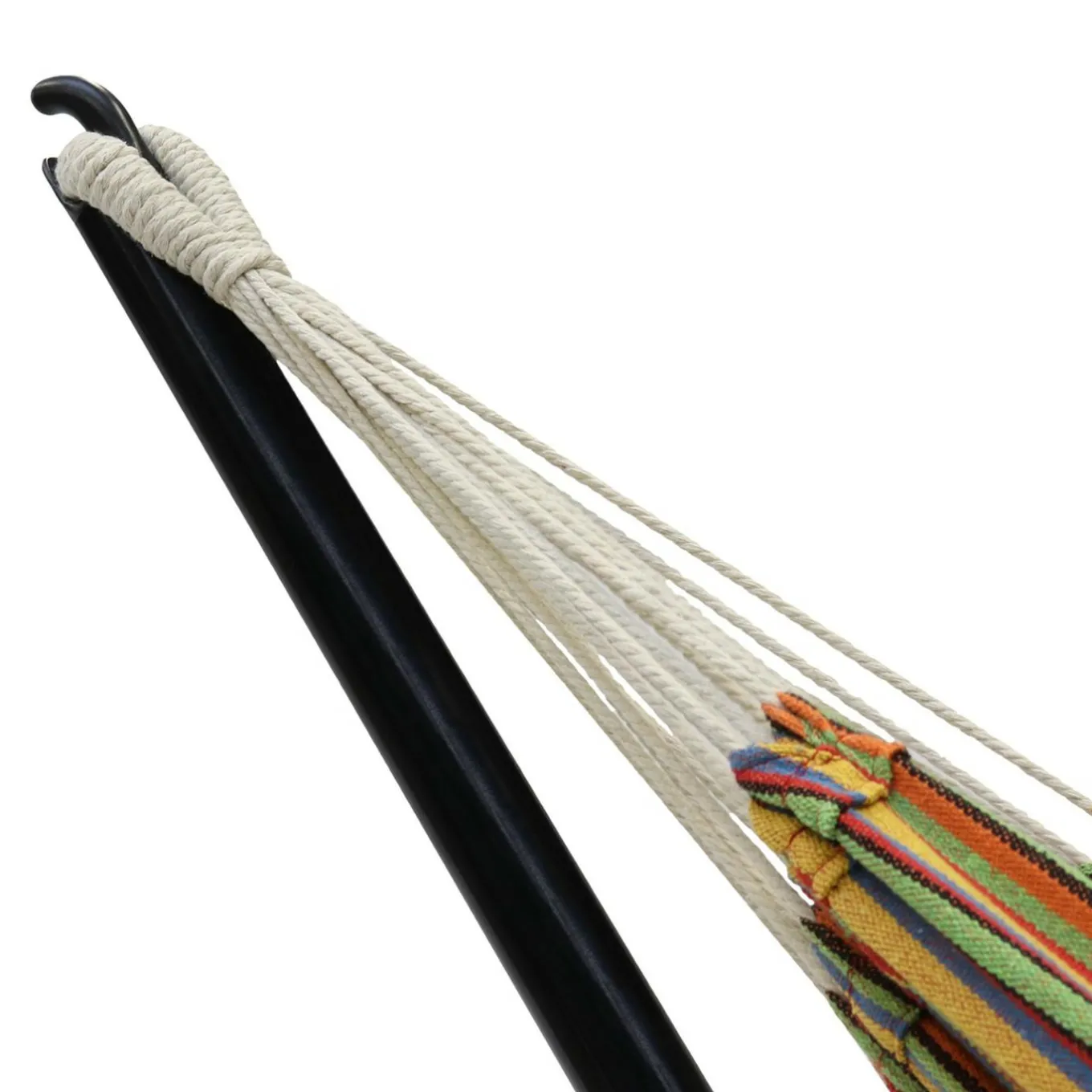 IDMarket Hamac rayé rouge et jaune avec support métal* Hamacs