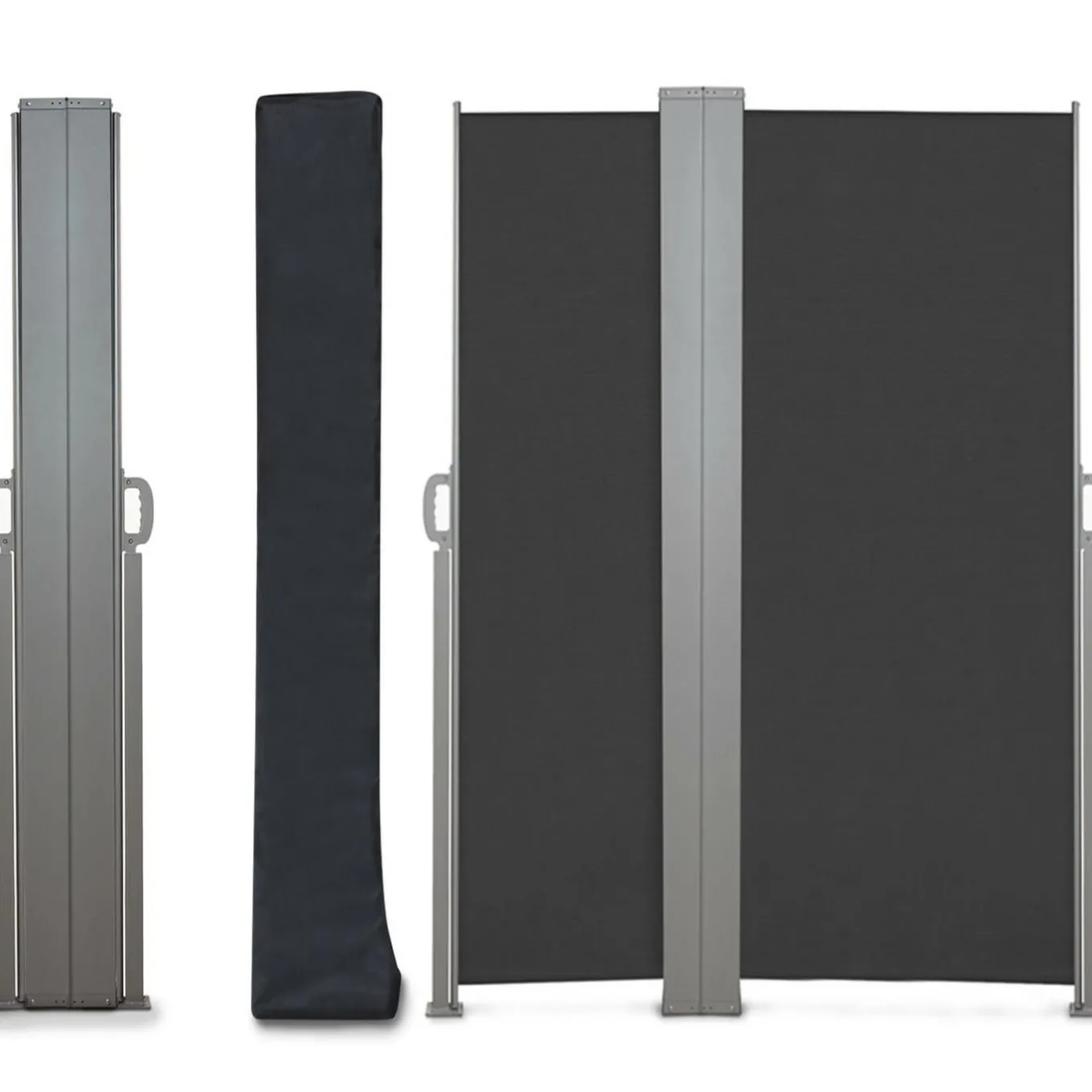 IDMarket Housse pour paravent rétractable double noire* Paravents Extérieurs