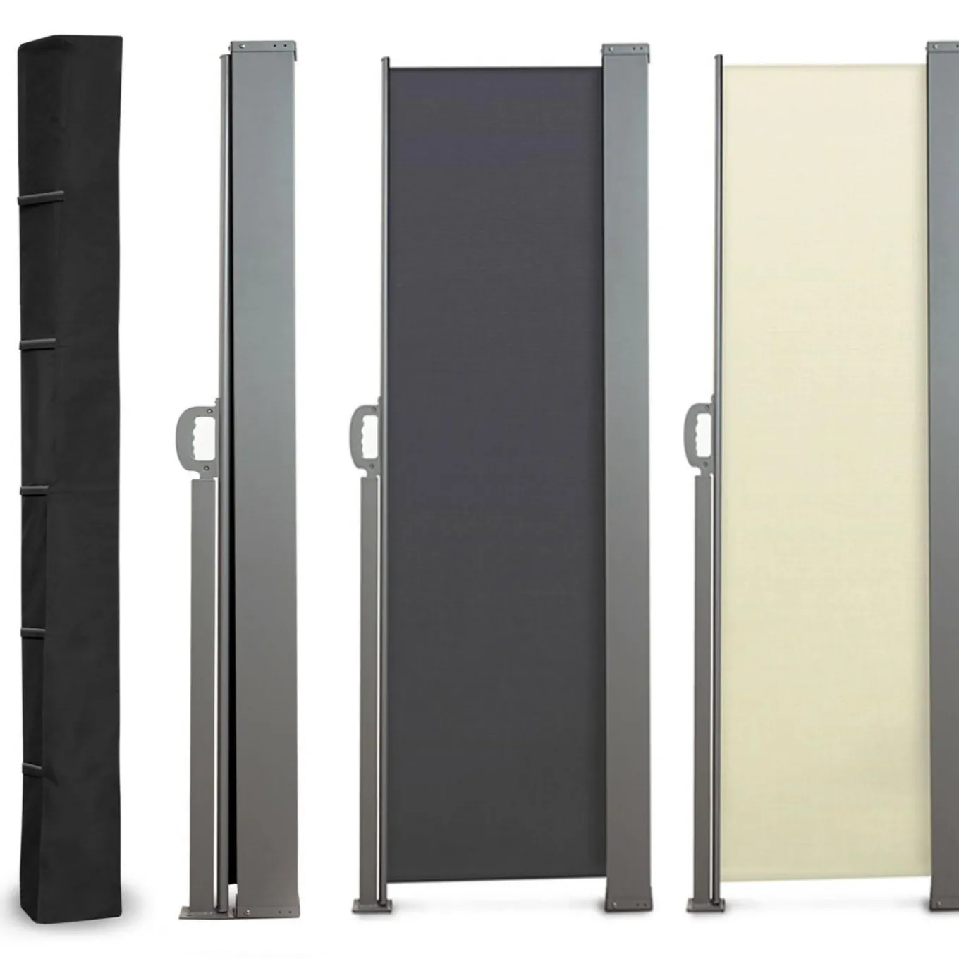 IDMarket Housse pour paravent rétractable hauteur 1 m 60 noir* Paravents Extérieurs