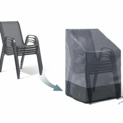 IDMarket Housse protection chaise imperméable grise et noire* Protection Du Jardin|Salons De Jardin
