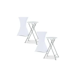 IDMarket Housses blanches pour table haute de réception* Mobilier Pliant D'Appoint