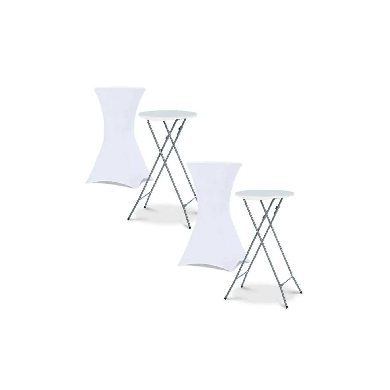 IDMarket Housses blanches pour table haute de réception* Mobilier Pliant D'Appoint