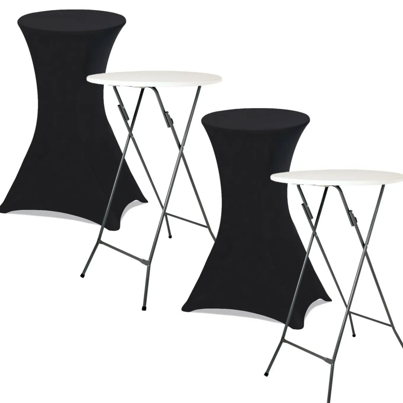 IDMarket Housses noires pour table haute de réception* Mobilier Pliant D'Appoint