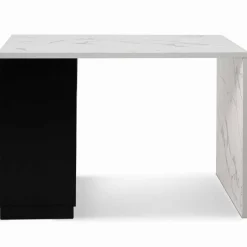 IDMarket Ilot central effet marbre et noir 130 cm pour 4 personnes* Collection Design|Collection Moderne