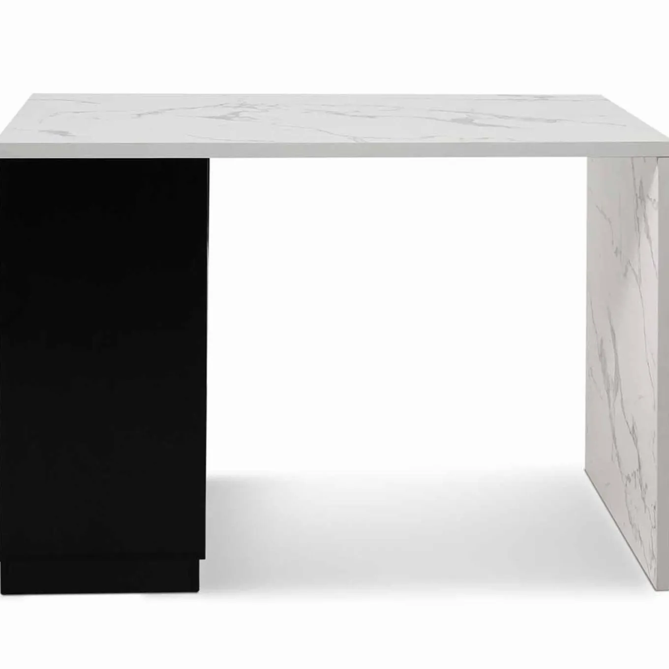 IDMarket Ilot central effet marbre et noir 130 cm pour 4 personnes* Collection Design|Collection Moderne