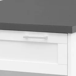 IDMarket Ilot mange debout blanc et gris 130 cm* Collection Design|Collection Moderne