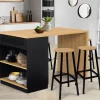 IDMarket Ilot mange debout noir et bois 130 cm* Collection Design|Collection Moderne