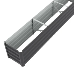 IDMarket Jardinière en métal rectangulaire avec lit surélevé de 240 x 40 x 45 cm* Carrés Potager