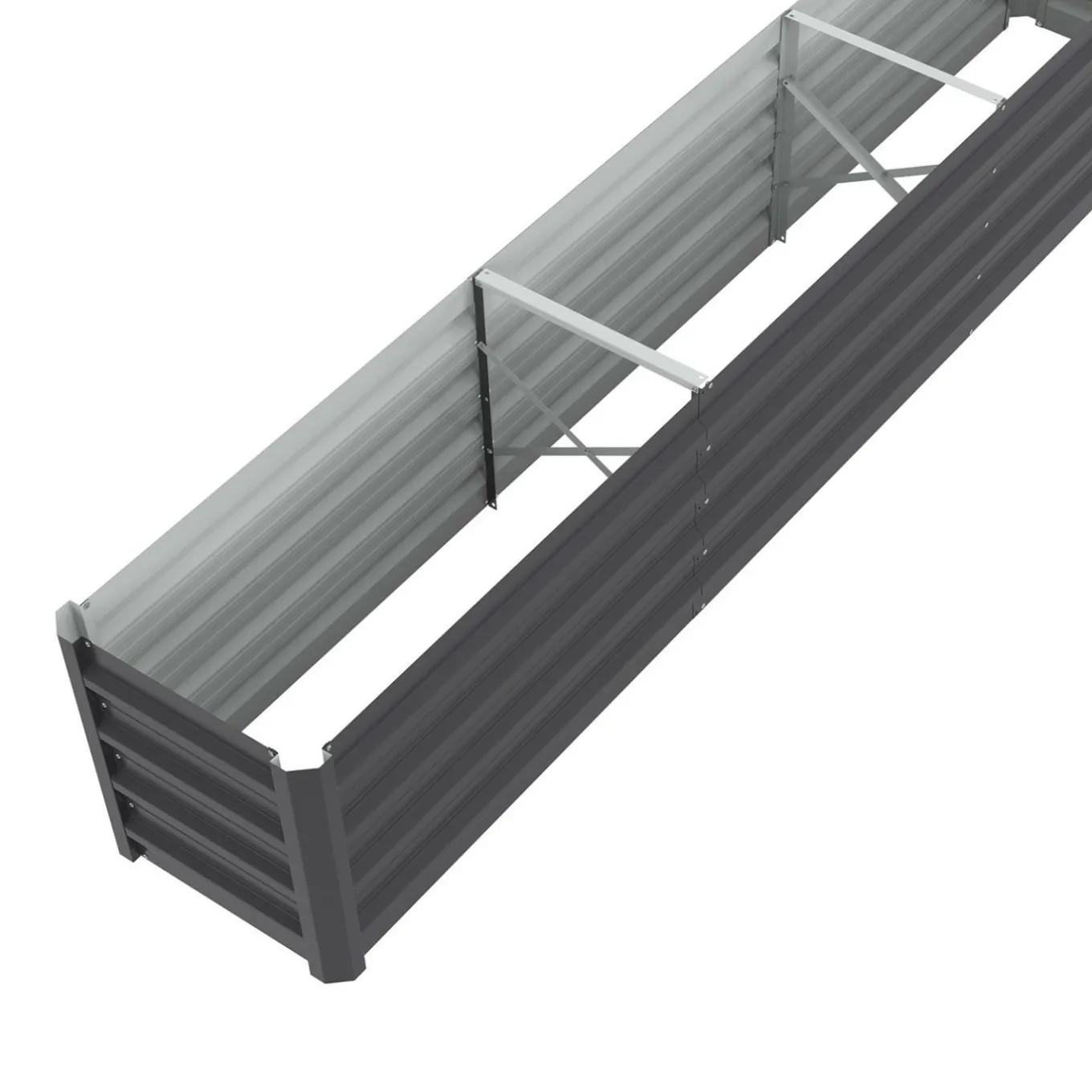 IDMarket Jardinière en métal rectangulaire avec lit surélevé de 240 x 40 x 45 cm* Carrés Potager