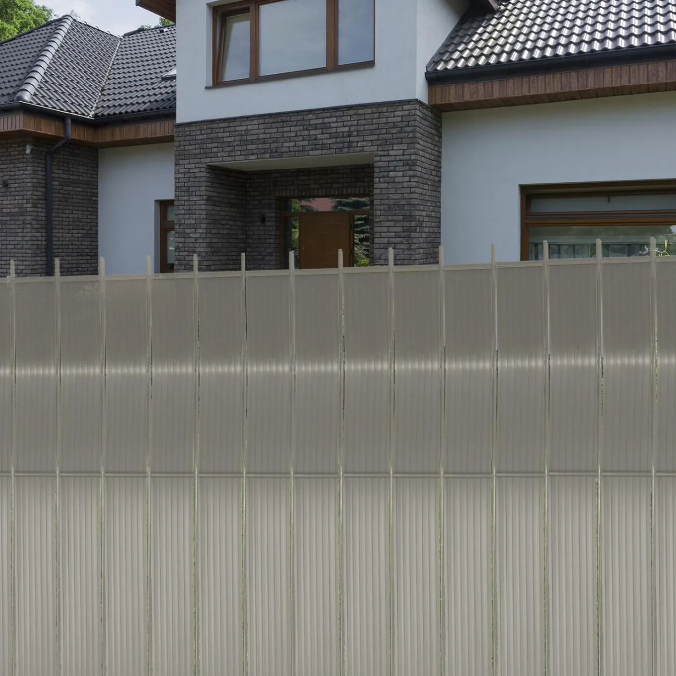 IDMarket Kit de lamelles d'occultation pour grillage rigide gris clair 60 m* Lamelles Occultantes