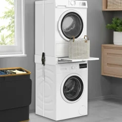 IDMarket Kit de superposition universel machine à laver et sèche linge avec séchoir* Rangement Et Accessoires|Séchoirs À Linge