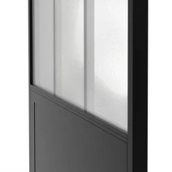 IDMarket Kit porte coulissante verrière 83 cm en verre trempé givré, métal avec rail et fixations* Produits D’Aménagement Intérieur|Décoration Et Accessoires