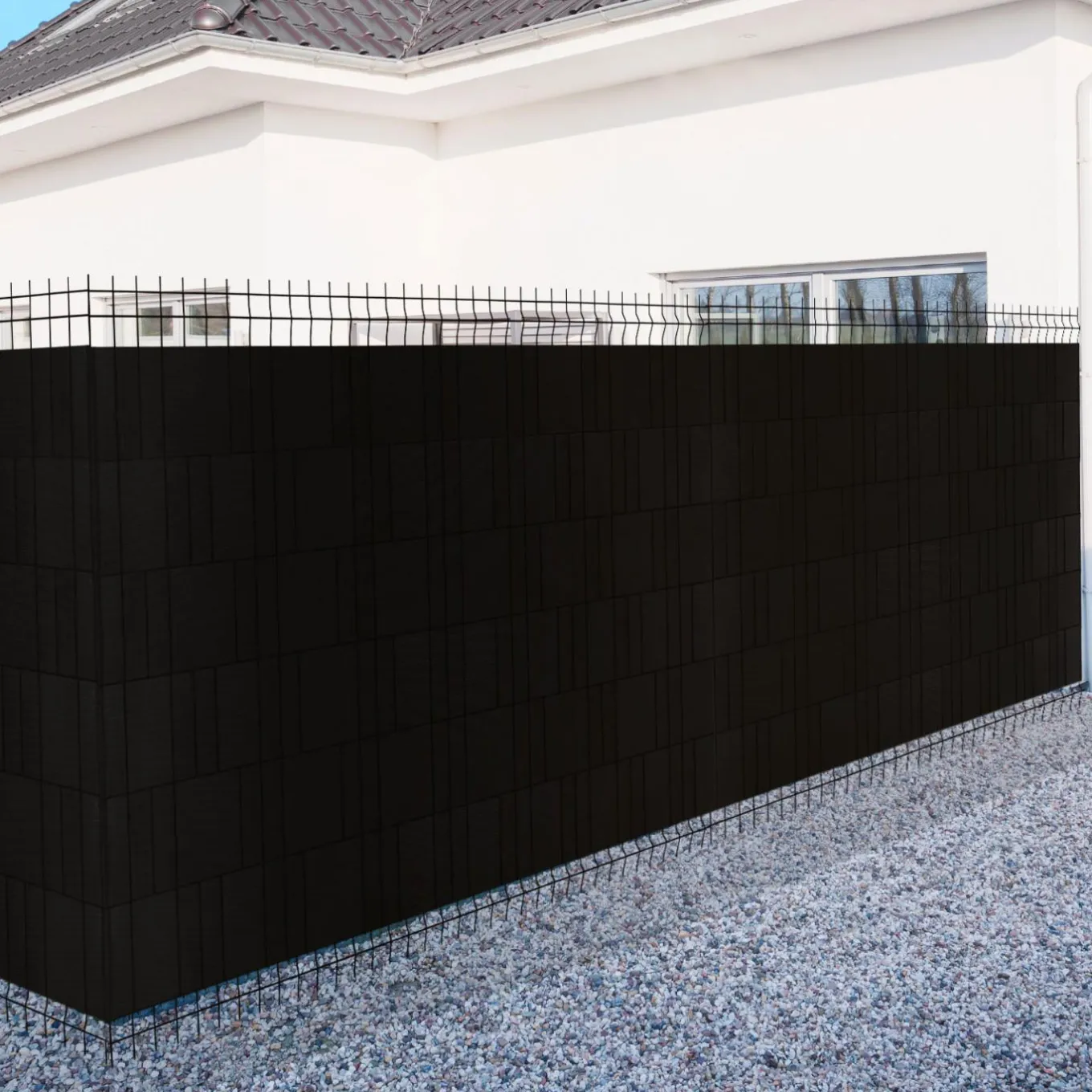 IDMarket Lamelles occultantes PVC noir 35m pour grillage rigide* Lamelles Occultantes